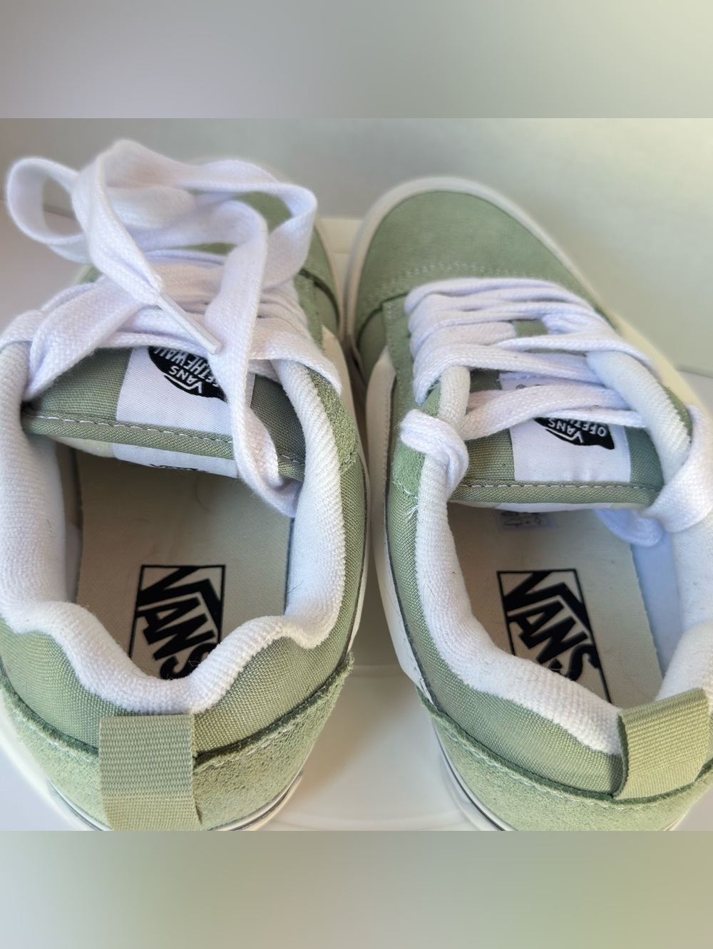 Vans Old Skool Sneakers in Sage Green and White - Picture 7 of 9